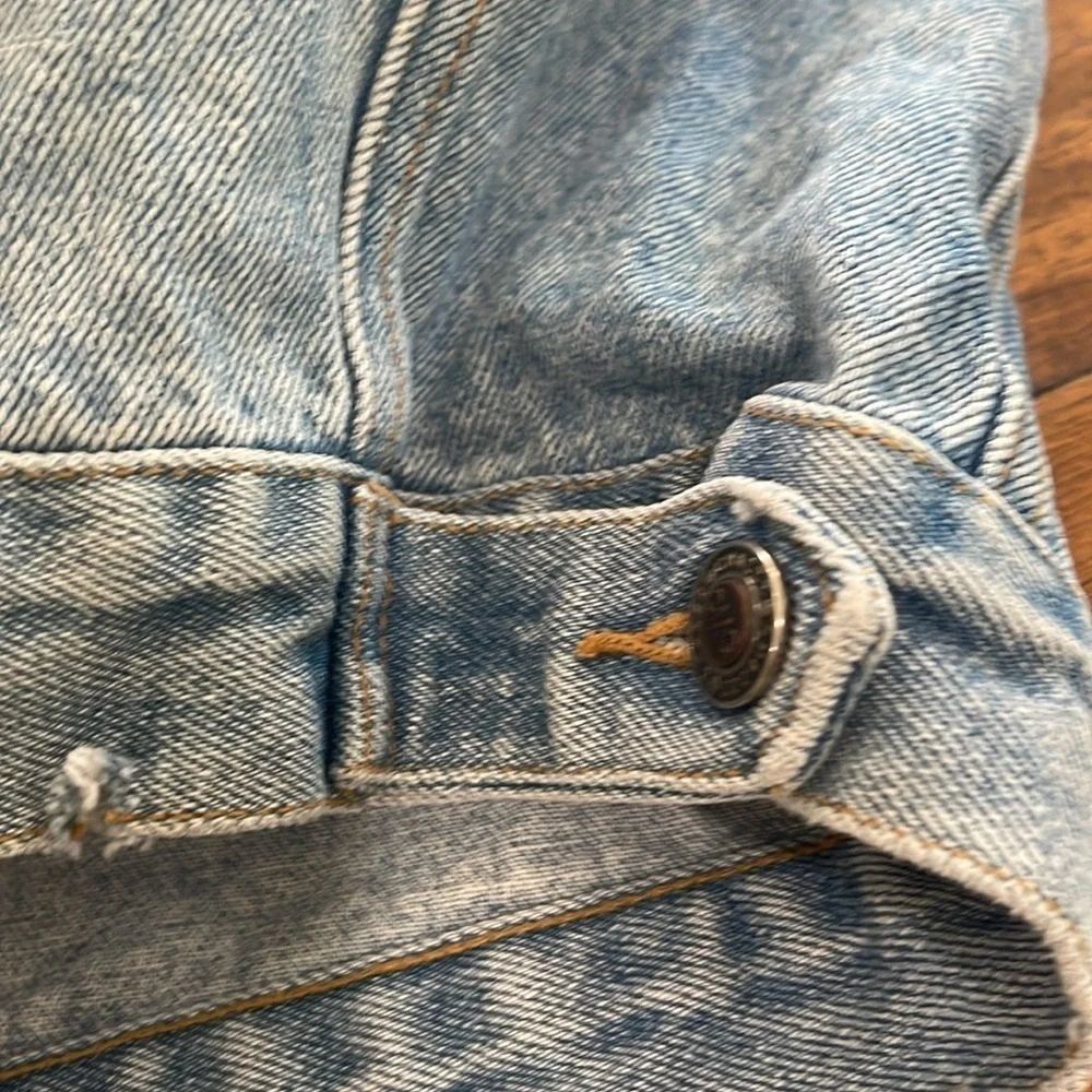 Vintage 90s Y2K Chazzz by Charles Ghailian Distressed blue Denim Vest Sz M - Picture 6 of 16